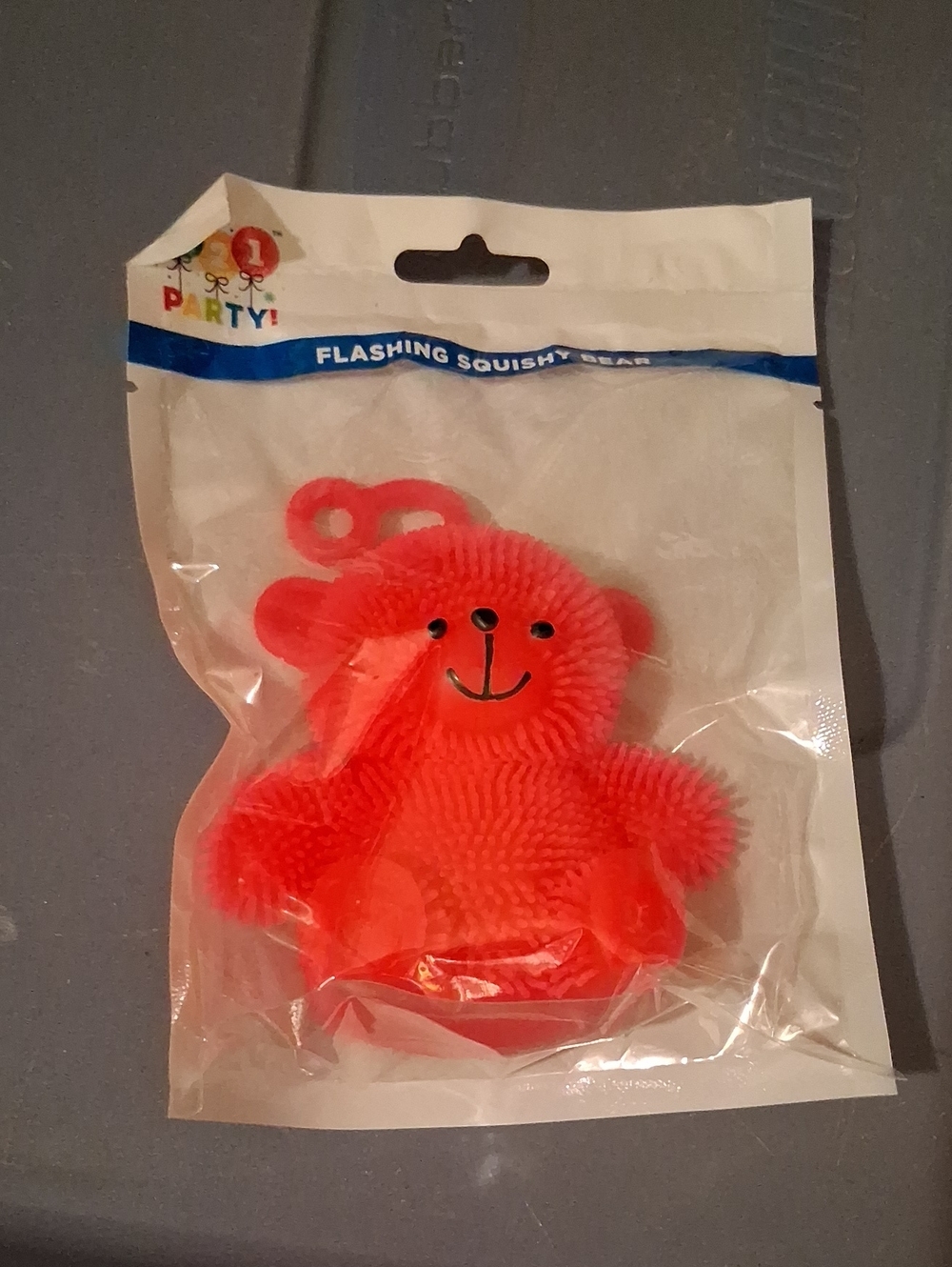 Party Flashing Squishy Bear Toy - Bright Coral Pink